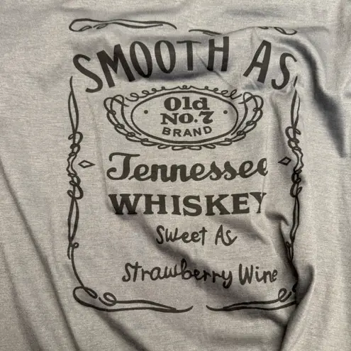 Women Cold Shoulder Shirt Graphic Print Tennessee Whiskey Sweet Strawberry Wine Gray Size M
