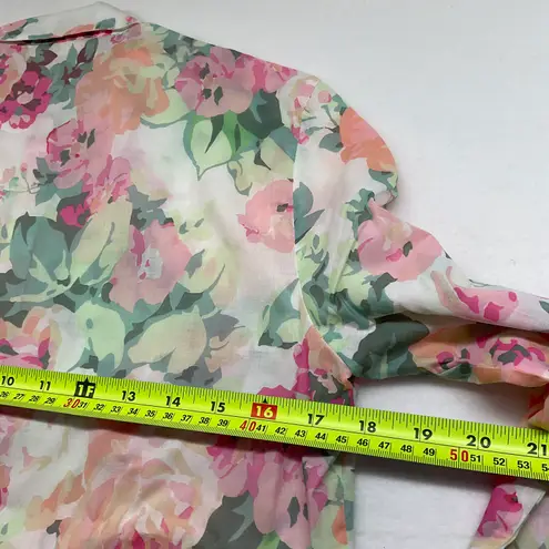 Sézane NWT PIERRO SHIRT Romantic flowers PINK GREEN COTTON SZ 34 US2 bust36
