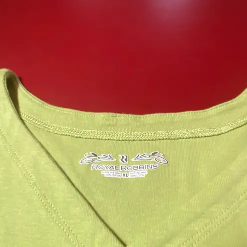 Royal Robbins Womens XL Hiking Shirt UPF 40+ Green Short Sleeve Outdoor NWT