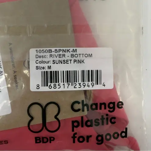 Stone Fox Swim River Thong Bikini Bottom Sunset Pink Adjustable Side Tie Size M