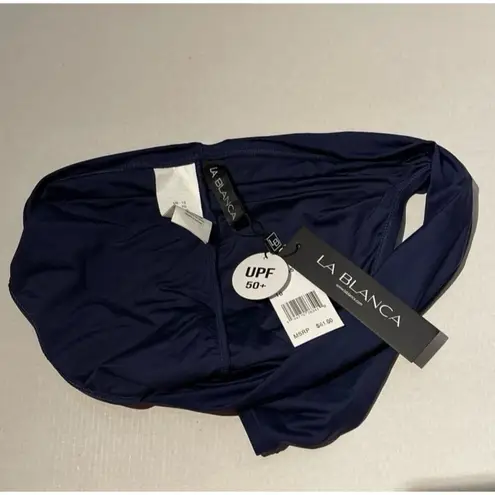 La Blanca Island Goddess Shirred Band Hipster Size 10 Blue New With Tags