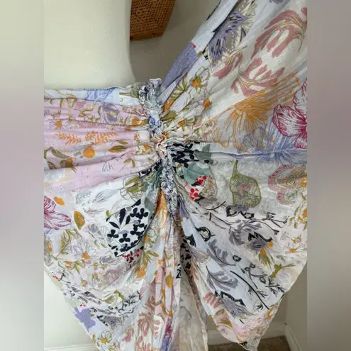 Z&L Asymmetrical Paisley Gathered Skirt, Size Large White