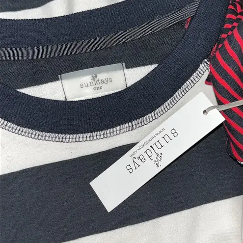 Sundays by Wearesundays NWT Size One (XS) Blue Striped Knit Top Shirt