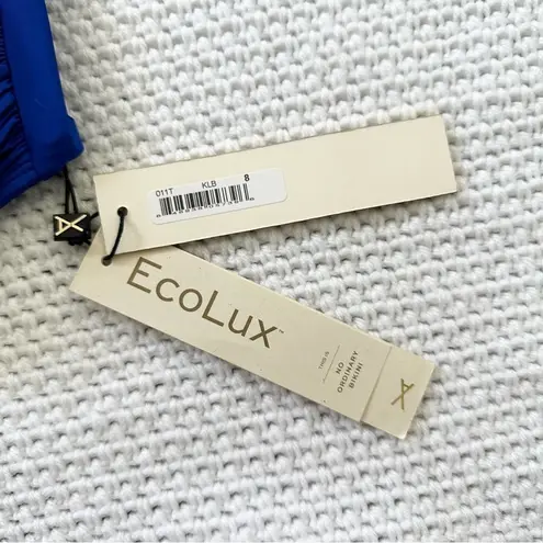 Vitamin A Ruched Bandeau Bikini Top NWT 8 Removable Halter Strap Tie Back Medium