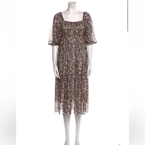 Baum und Pferdgarten animal print midi length square neck Tent Dress size XS Brown