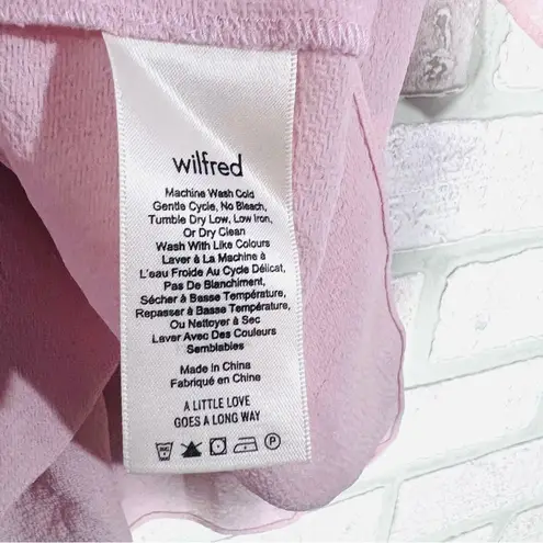 Wilfred Aritzia Macee Blush Pink Flutter Sleeve Peplum Blouse Size M