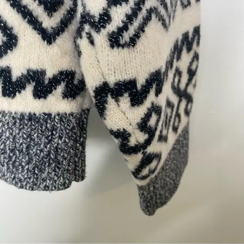 A New Day Fair Isle Mock Neck Cheers Chunky Knit Sparkle Sweater in XS Black - Image 8