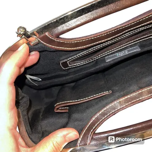 Apt. 9  Womens Clutch Purse Handbag Bagette with Chain Strap Black Brown Silver - Image 12