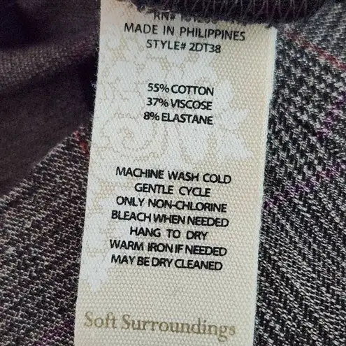 Soft Surroundings Brown Plaid Pull-on Dress Pants Size Medium Preppy Plaid Pants