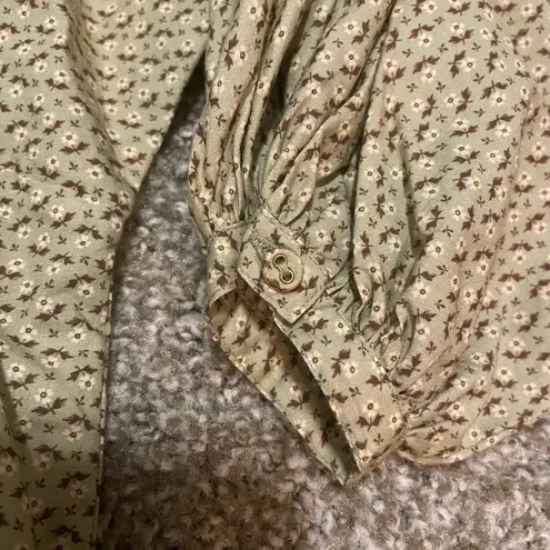 Christy Dawn NWT Darian blouse medium geo ditsy sage