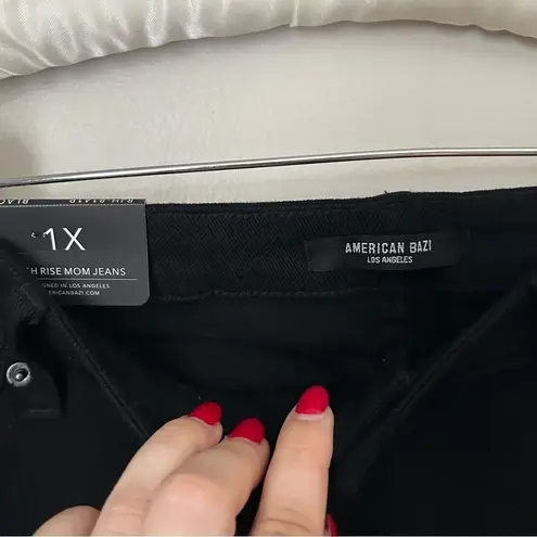 American Bazi Jeans Mom High Rise Black Distressed Casual Trendy