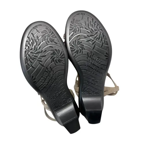 Abeo Grace Rhinestone Glitz Heel Sandal Beige BIO System Party Womens 8.5N Size 8.5