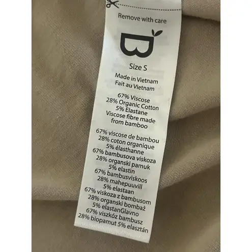 Boody T Shirt Womens S Beige Long Sleeve Bamboo Organic Cotton Active Crew NWT Tan