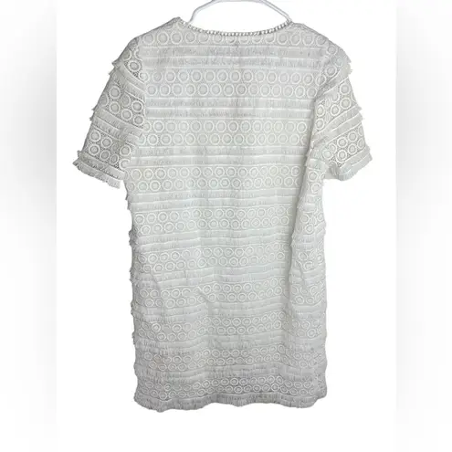 margaret o'leary Margaret O’Leary White Lace & Fringe Dress