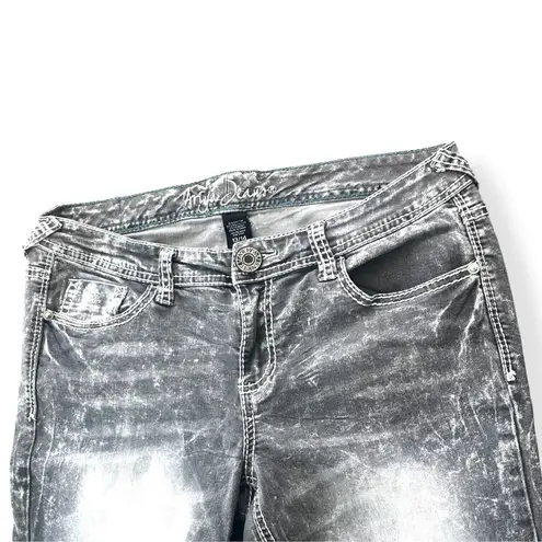 Y2K Ariya Distressed Gray Wash Skinny Jeans Women 13/14 Grunge Vintage Scene Size undefined