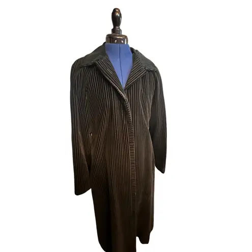 Vintage Count Romi Velvet Striped Traveler Coat Duster Size 8 Goth Victorian Black