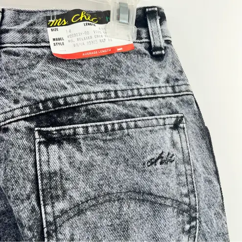 vintage chic made in USA grey acid wash jeans high rise mom jean size 14 NOS Gray