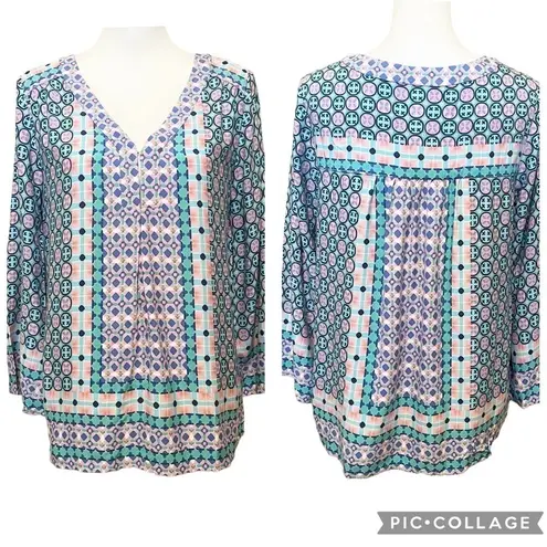 Southern Tide  Blouse Womens Small Boho Top Tropical Blue Green Summer NWT Evelyn