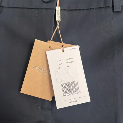 Michael Kors Collection Stretch Cotton Twill Sam Pants in Midnight, NWT, Size 14 Blue