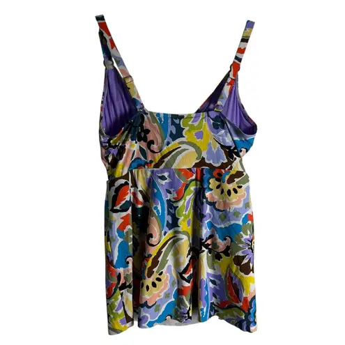 Anne cole Women's Paisley Print Swim Dress With Skirted Bottom Plus Size 20W