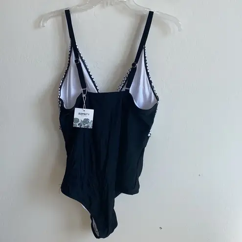 B2prity women’s large polka dot tummy control swimsuit Black