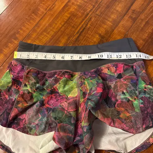 Lululemon  Speed Up LR Lined Short Vivid Floral running workout Tone Multi size 4