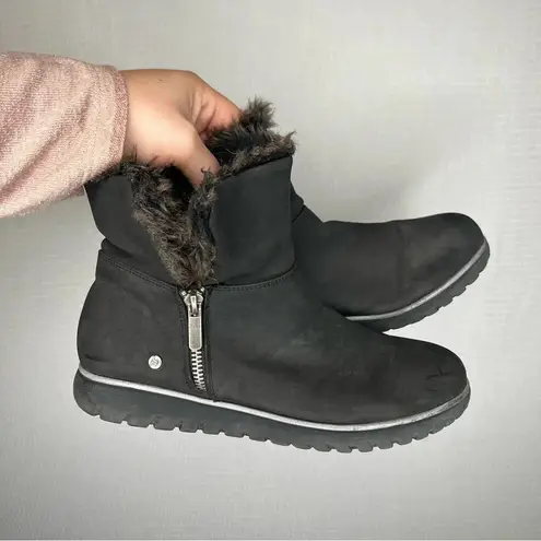 London Fog | Black Slip On Snowboot 8.5 Fur Lined Fuzzy inner