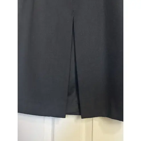 Vtg 80s Giorgio Sant Angelo Black Merino Wool Pencil Skirt Size 8 Preppy Classic