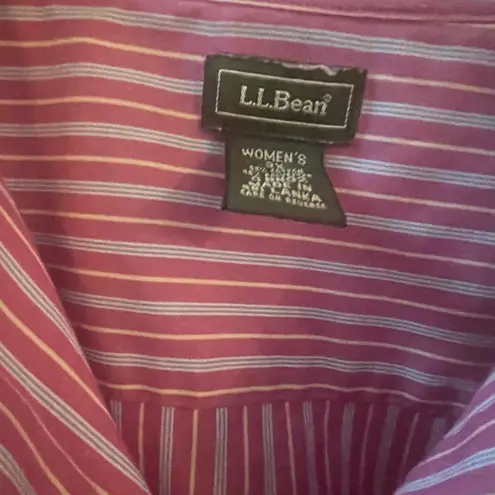 L.L.Bean  long sleeve button down shirt, pink stripe, size 3X