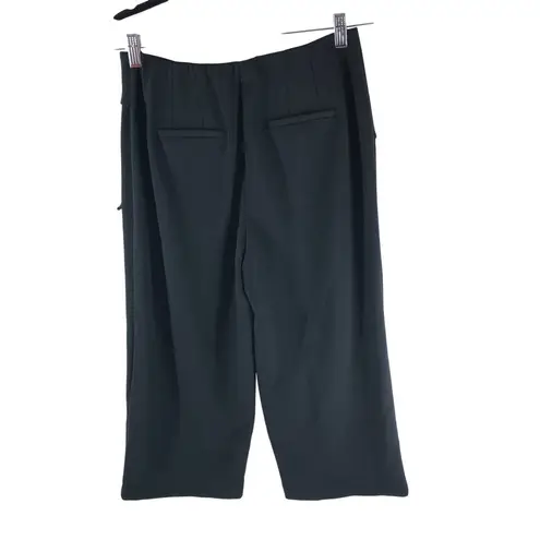 Alfani Womens Dress Pants Wide Leg Capri Belted Elastic Waist Black 4