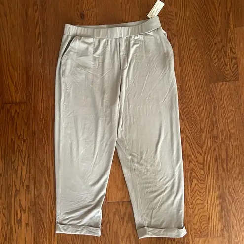 NWT Spense Plus Size Terry Roll Cuff Trouser Pants Size 2X Casual Loungewear New Gray