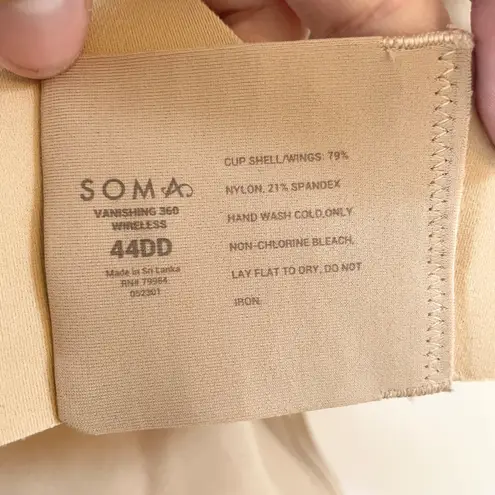 Soma Vanishing 360 Wireless Bra Full Coverage Everyday Comfort 44DD Intimates