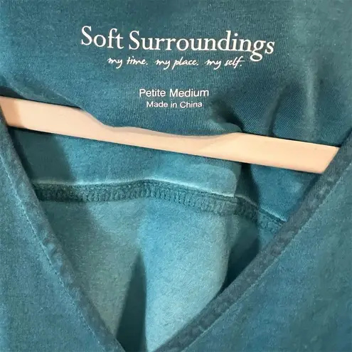 Soft Surroundings Petite M Blue V Neck Seamless Midi Dress