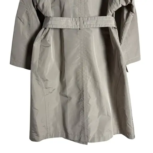 CELINE Beige Silk Stitched Belted Trench Coat Women’s Size M