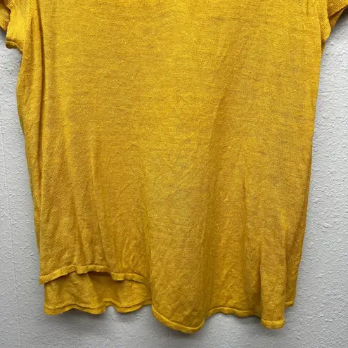 Womens Mustard Coastal Beach Feminine Chic Academia Womens Knit Sweater Medium