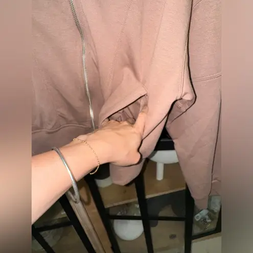 Abercrombie YPB bomber jacket scuba zip up taupe workout active airessentials Brown Size L thumbnail 8