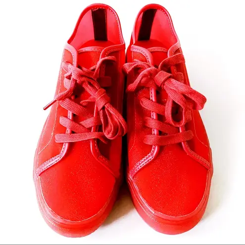 Katy Perry The Glam Sneaker Womens Size 7 Shoes Red Sheer Cute Summer