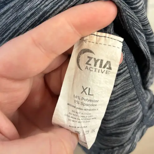 Zyia Active Woman’s Open Back Lightweight Grey Flowy Sportswear Top Size XL