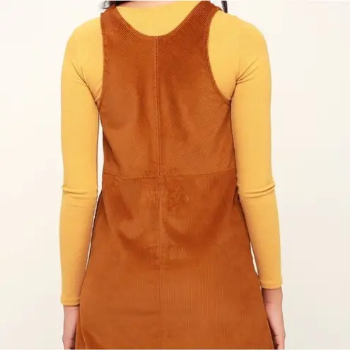 Free People  Rolling Thunder Burnt Orange Corduroy Mini Dress XS