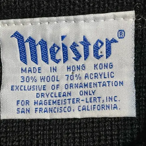 Meister Black Sweater with Gold Stars Size L