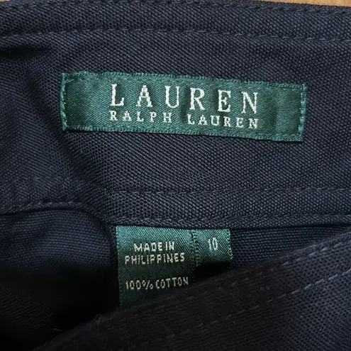 Ralph Lauren Lauren  navy Pencil Skirt W/Full side buttons Size 10-NWTS