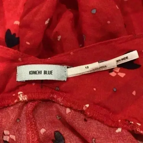 Urban Outfitters ⭐️  Kimchi Blue Red Floral backless Romper in size 10 thumbnail 4