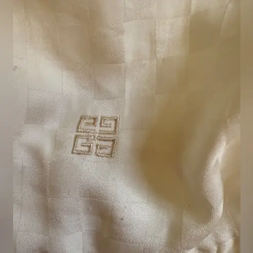 Givenchy Intimates Full Length Slit Nightgown Lace Trim Strappy Size Lg Ivory