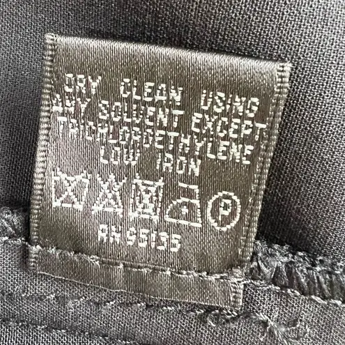 Lafayette 148 Black Virgin Wool & Stretch Wide Leg Menswear Pants Size 12 Hemmed