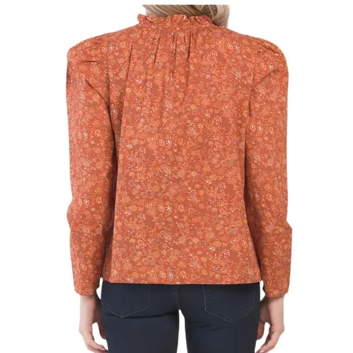 House of Harlow  1960 Puff Shoulder Long Sleeve Printed Top