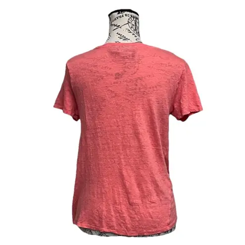 Rachel Roy Coral Linen Side Tie Top M Women’s Coastal Preppy Boho Summer Beach Pink Size M
