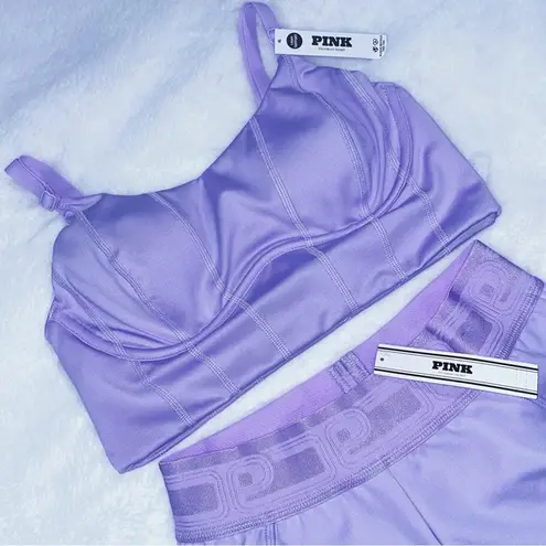 PINK - Victoria's Secret VICTORIA SECRET PINK Lilac Purple 2 Piece Activewear Set Bra & Shorts Size Small