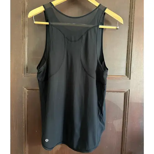 Lululemon  | Black Sculpt II Mesh Panel Rounded Hem Tank | Size 4