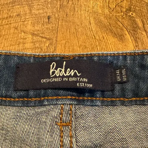 Boden the Cambridge Ankle Skimmer Jeans with Red Cuff Accents 10Long Blue Size 10