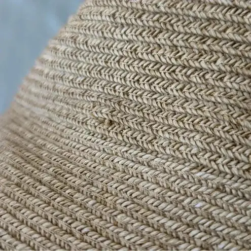 ERIC JAVITS Hampton Sun Hat Squishee Straw Packable Wide Brim Natural Gold Blue Tan